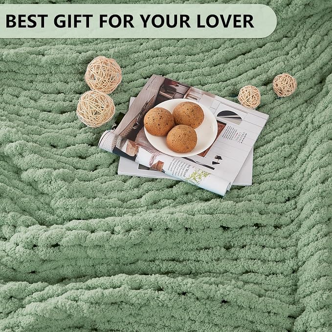 L'AGRATY Chunky Knit Throw Blanket - Image 6