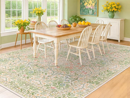 Beige Green 6x9 Washable Area Rugs - Image 9
