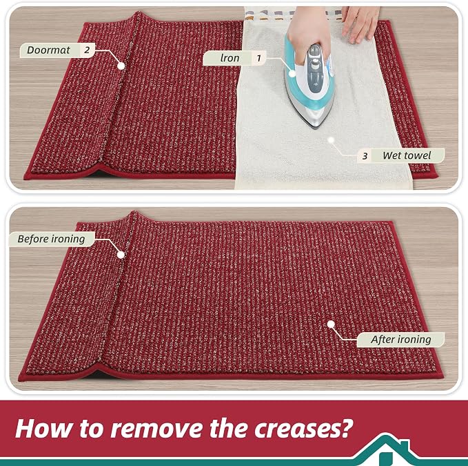 BEQHAUSE Dirt Trapper Door Mat 32" x 48", Non-Slip Washable Doormats, Low - Image 9