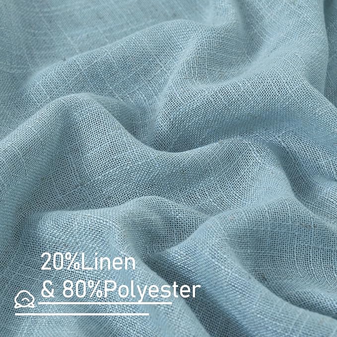 Semi Sheer Linen Curtains for Living Room 84 inch Length 2 Panels | Light - Image 2