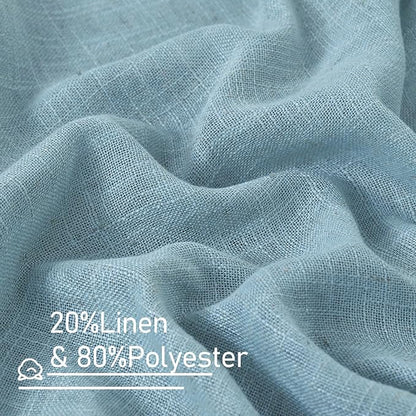 Stone Blue Linen Curtains 45 Inch Length - Image 2