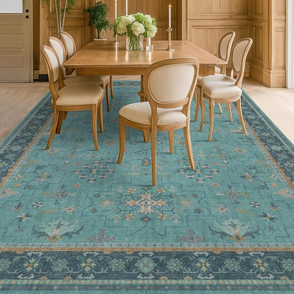 Boho 8x10 Large Teal Green Rugs - Image 3
