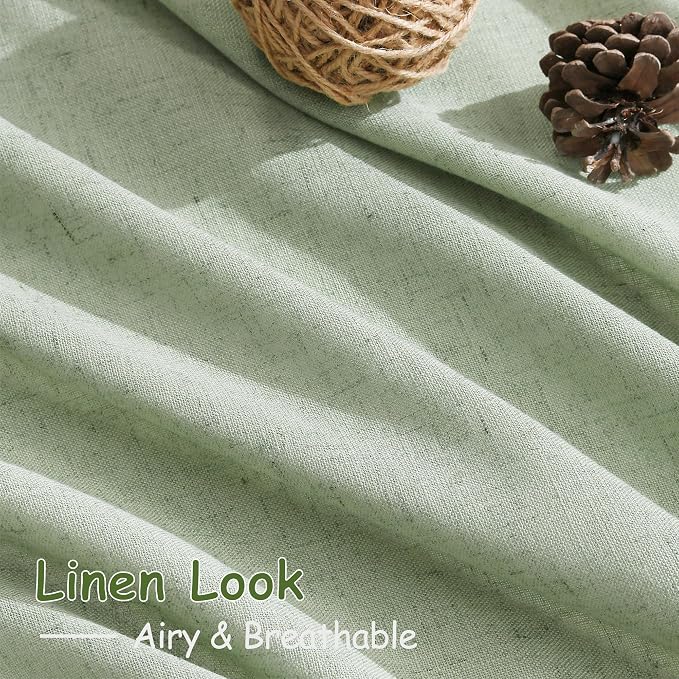 Mist Sage Linen Curtains 108 Inches Long - Image 5