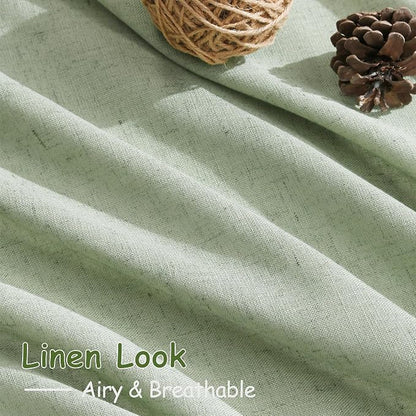 Mist Sage Linen Curtains 108 Inches Long - Image 5
