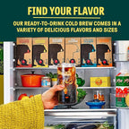 Wandering Bear Straight Black Organic Cold Brew Coffee On-the-Go, 11 fl oz, 12 pack - Extra Strong, Bold, Smooth, Unsweetened, Shelf-Stable, Ready to Drink, 100% Organic Iced Cold Brewed Coffee Drinks