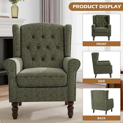 Mid-Century Modern 2-Piece Wingback Chair Set - Image 3