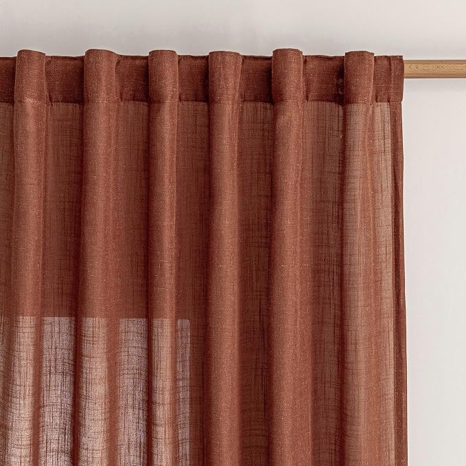 MYSKY HOME Extra Long Curtains for Living Room 96 Inches Light Filtering Semi - Image 2