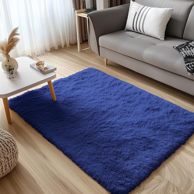 OLANLY 3x4 Machine Washable Accent Rug, Soft Fluffy Shaggy Area Rug - Image 3