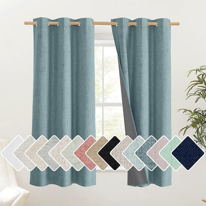 NICETOWN 100% Absolutely Blackout Linen Curtains by NICETOWN