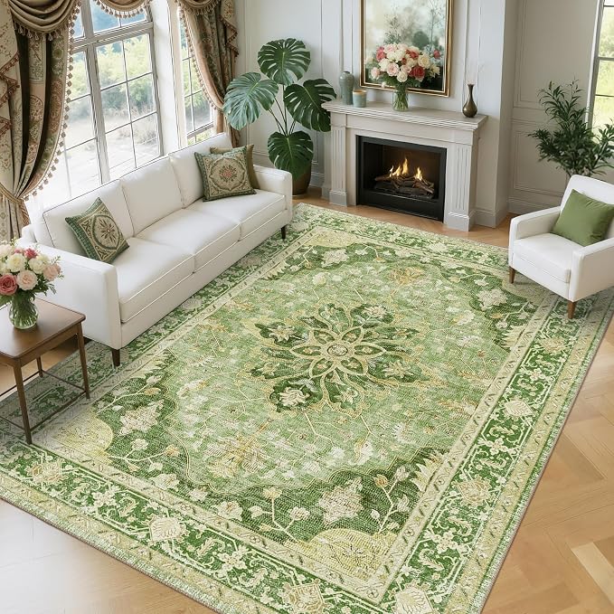 RELEANY Washable Area Rug, Large 9'x12', Water Repellent, Pet Friendly - Image 2