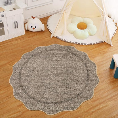 GarveeHome Scalloped Round Area Rugs Washable Small Round Rug 3ft Non-Slip | - Image 8