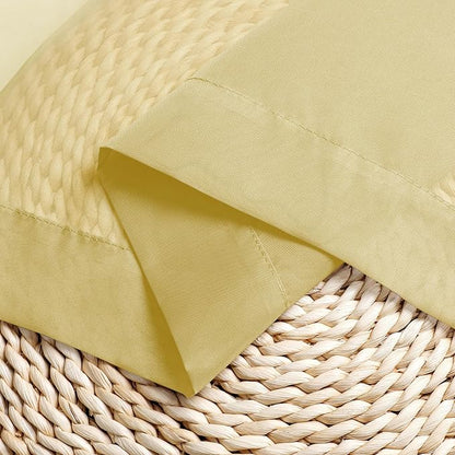 Chyhomenyc Mustard Yellow Sheer Curtains 45 Inches Long, Light Filtering Window - Image 8