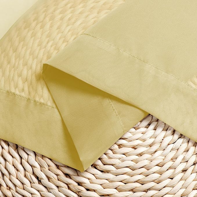 Chyhomenyc Mustard Yellow Sheer Curtains 54 Inches Long, Light Filtering Window - Image 5