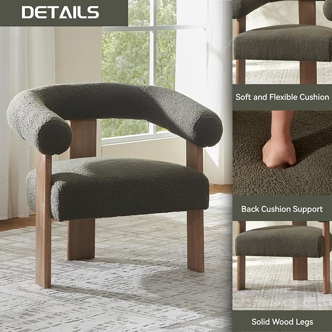 VKNOW Accent Chair Living Room Chair, Modern Upholstered Arm Chair - Image 4