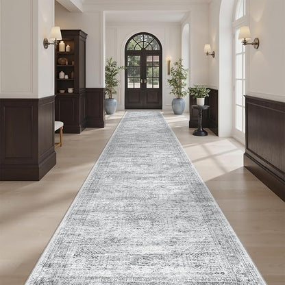 Soalmost Hallway Runner Rug 2'6" x 16' Washable Long Kitchen Rugs Grey | by Soalmost