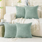 Set of 4 Aqua Decorative Throw Pillow Covers 18x18 Inch Corduroy Pillow Covers by Cozoomy