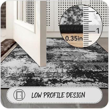 Black Entryway Rug 2x3 Washable Door Mat Indoor Entrance 24x36 | Small Throw - Image 6