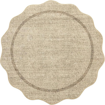 GarveeHome Scalloped Washable Round Rugs Non-Slip Soft Round Rug 4ft | - Image 9