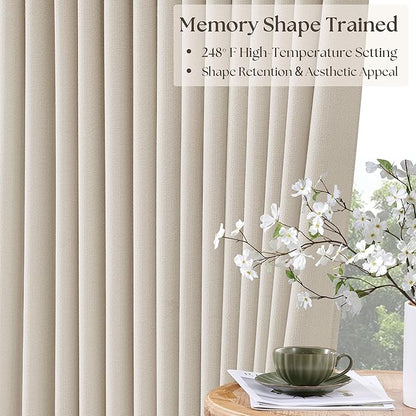 Natural Pinch Pleat Extra Long 120 Inch Blackout Curtains - Image 4