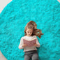 OLANLY Teal Blue Round Rugs for Bedroom by OLANLY