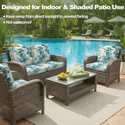 CALBODE 14 Pcs Stretch Indoor/Outdoor Seat Cushion Covers, Indoor/Outdoor Couch - Image 5