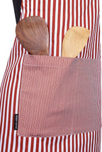 AMOUR INFINI Cotton Aprons for Women with Pockets Adjustable Strap and Waist Ties Washable Printed Aprons for Baking, Cooking, Gardening (27.5 x 33 Inches - Rust)