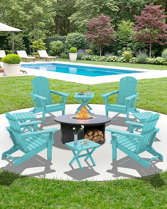 SERWALL Folding Outdoor Side Table Set of 4, Small Adirondack Side Table - Image 11