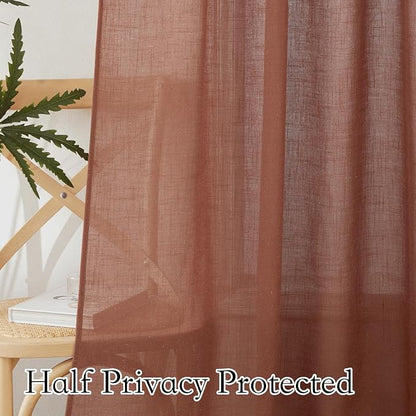 RYB HOME Sheer Curtains 108 inches, Extra Long Floor to Ceiling Curtains | - Image 4