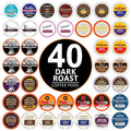 Perfect Samplers Dark Roast Coffee Pod Variety Pack - Pack for Keurig K Cups Coffee Makers, Bold 40 Count