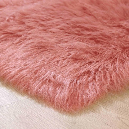 Goolela Pink Fluffy Rug 4x6 Fuzzy Faux Fur Shag Sheepskin Shaggy Rug - Image 7