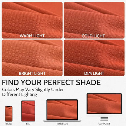 Bright Orange Linen Blend Light Filtering Back Tab Curtains 96 Inches Long - Image 4