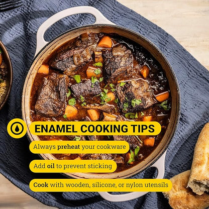 Lodge 3.6 Quart Enameled Cast Iron Covered Casserole with Lid – Dual Handles – Oven Safe up to 500° F or on Stovetop - Use to Marinate, Cook, Bake, Refrigerate and Serve – Lagoon