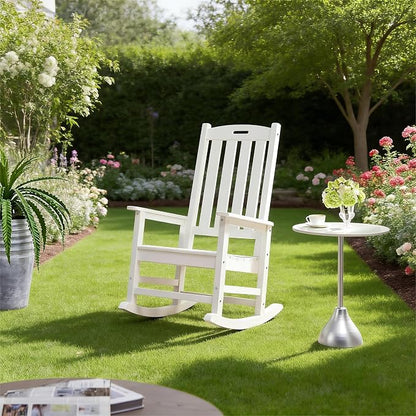 Psilvam Oversized Outdoor Rocking Chair Set of 2, HDPE Porch Rocker - Image 2