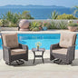 ALAULM 3 Piece Wicker Patio Chairs Outdoor Swivel Rocker Chairs by ALAULM