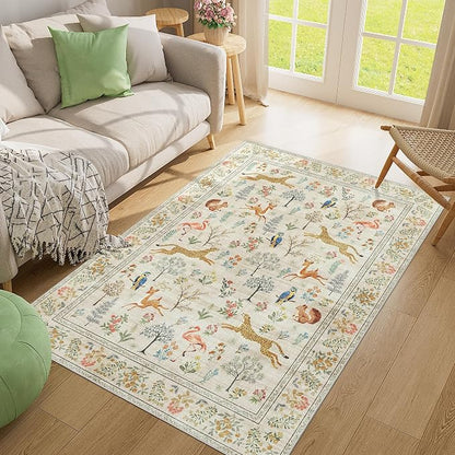 DUKINO 4x6 Area Rug, Non Slip Animal Washable Rug - Image 6