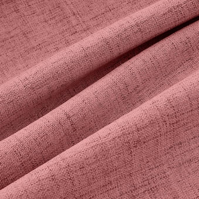 MIULEE 100% Blackout Linen Curtains 42 x 63 Inch Dusty Rose Pink 2 Panels | - Image 9