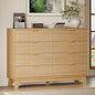 BORNOON 53" Tall Dresser for Bedroom, 8-Drawer Fluted Chest of Drawers by BORNOON