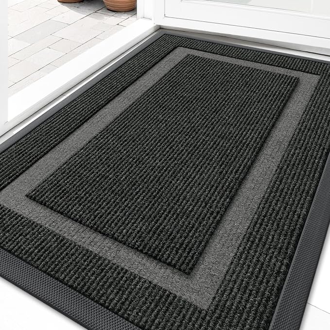 OLANLY Front Door Mat Outside 29.5x17, All-Season Heavy-Duty Rubber Doormat | by OLANLY