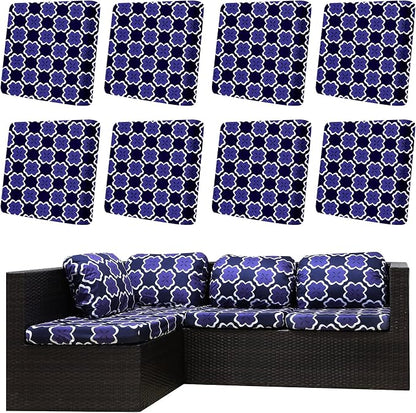 8Pcs Outdoor Cushion Covers, Elastic Patio Cushion Covers | Washable, by dreahoteztil
