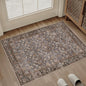 2x3 Brown Blue Vintage Floral Washable Area Rug by HUGEAR