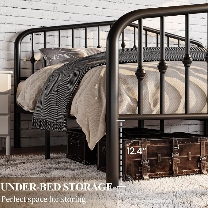 SHA CERLIN Queen Size Metal Platform Bed Frame - Image 5
