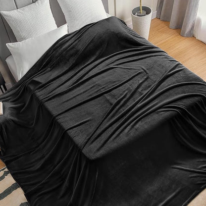BEDELITE Fleece Blanket Soft Plush Oversized Bed Blanket Black 120"x120" | - Image 3