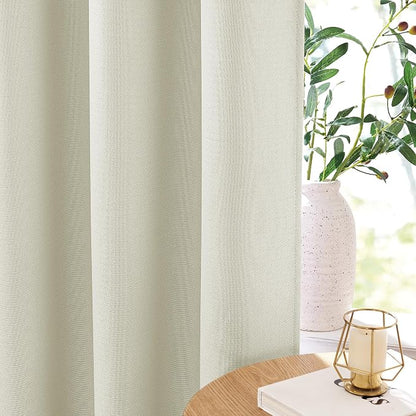 NICETOWN Faux Linen 100% Blackout 90 inch Curtains, W52 x L90, 2 Panels - Image 5