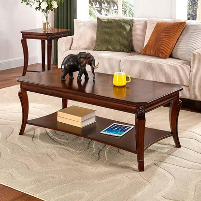 Rectangle Coffee Table for Living Room, Solid Wood Coffee Table - Image 5