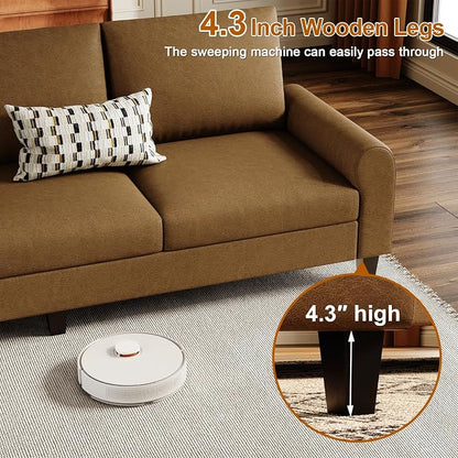 EASE MOOSE Large Seat Faux Leather L Shaped Sofa, Waterproof and - Image 8