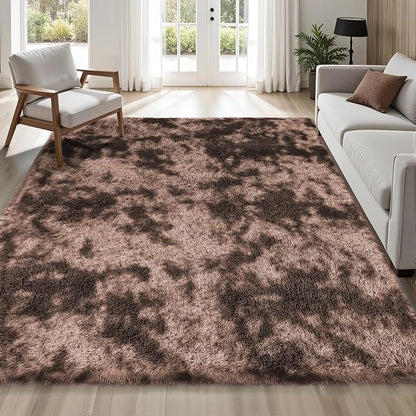 PLHXFR 6x9 Area Rug Living Room: Fluffy Bedroom Soft Shag Rug Coffee Brown | - Image 7