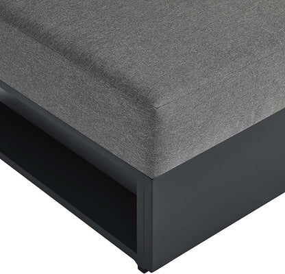 Modway Tahoe Aluminum Armless Patio Gray Charcoal Modular Weather-Resistant - Image 7