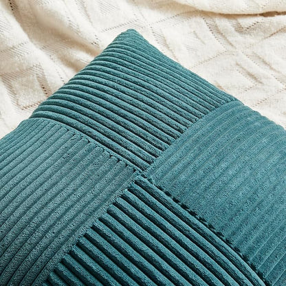 Fancy Homi 2 Packs Teal Lumbar Decorative Throw Pillow Covers 12x20 Inch - Image 3
