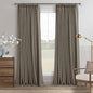 Dark Taupe Linen Blackout Pinch Pleated 108 Inch Curtains by Twodrapes