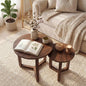 Tangkula Round Nesting Coffee Table Set of 2, Farmhouse End Tables by TANGKULA